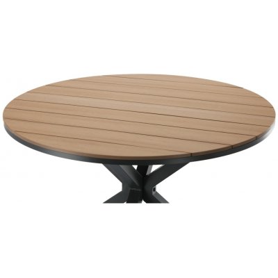 Pro-Tech shop Kulatý hliníkový zahradní stůl s deskou polywood 111,5x73cm tmavě šedý 80492 – Hledejceny.cz
