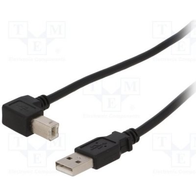 Goobay 93016 USB 2.0, USB A vidlice, USB B úhlový zástrčka; 0,5m, černý