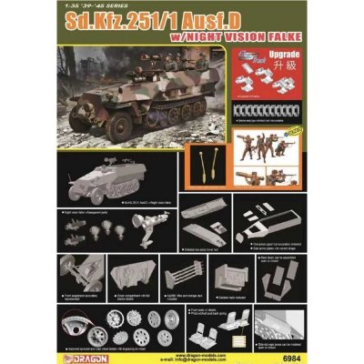 Dragon Sd.Kfz.251:1 Ausf.D w:Night Vision Falke Model Kit military 6984 1:35