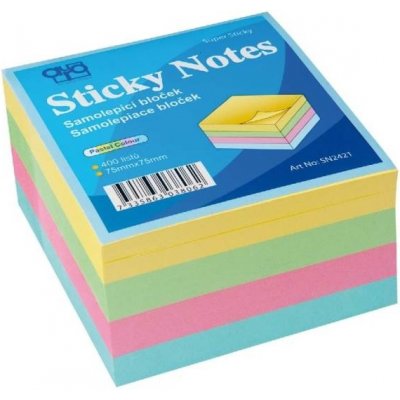 Kostka samolepicí, 75x75 mm, 400 lístků, pastelové barvy – Zbozi.Blesk.cz