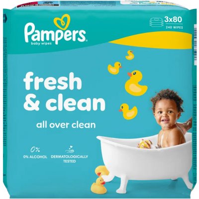 Pampers Fresh Clean Dětské čisticí ubrousky 240 ks – Zboží Dáma