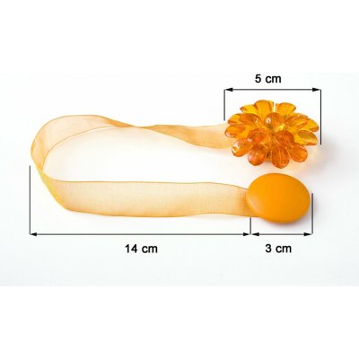 EUROFIRANY SADA 2KS DEKORAČNÍ SPONA NA ZÁVĚS 24 S MAGNETEM ORANŽOVÁ – Hledejceny.cz