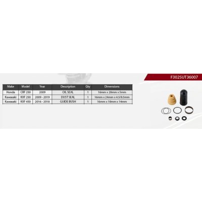 SHOWA sada na opravu centrálního (zadního) tlumiče HONDA CRF 250 09, KAWASAKI KXF 250 09-19, KXF 450 16-18, (SERVICE KIT) – Zboží Mobilmania