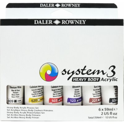 Daler Rowney System3 sada akrylových barev starter set 6 ks 59 ml – Hledejceny.cz