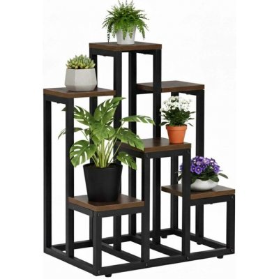 Springos Kovový stojan na květiny GA0220 67,5 cm tmavě hnědý – Sleviste.cz