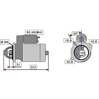 Startér MAN L2000 4kw 10 zubů – Zboží Mobilmania