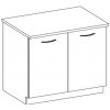 Kuchyňská dolní skříňka Expedo Kuchyňská skříňka dřezová s pracovní deskou EPSILON 80 ZL 2F ZB + kuchyňský dřez, 80x82x60, černá/bílá