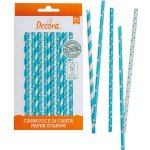 Decora Decora Papírové brčka Modrý mix 80 ks – Zboží Dáma