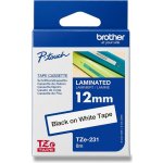 Brother TZE-231e - náhradní páska - 12 mm x 8 m, černo-bílá – Sleviste.cz
