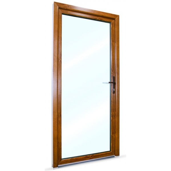 SkladOken.cz vedlejší vchodové dveře jednokřídlé 98 x 208 cm prosklené, bílá|zlatý dub, PRAVÉ