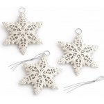 DECOLED Vánoční ozdoby na stromeček kovové vločky 10 × 7,7 cm, bílá, balení 3 ks – Hledejceny.cz