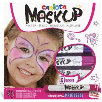 Carioca Mask Up barvy na obličej Princess 3 ks