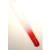 Pilník a leštidlo na modeláž nehtů Bohemia Crystal Velký skleněný pilník na nehty 200 mm červený