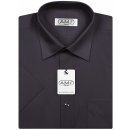 AMJ pánská košile jednobarevná krátký rukáv JK019 tmavě šedá