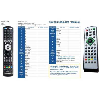Dálkový ovladač General Sencor SDB-2006T, SDB-2007T, SDB-3007 – Hledejceny.cz