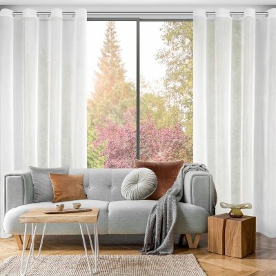 ZÁCLONA LUCY NA KRUHY 140 X 250 CM BÍLÁ – Hledejceny.cz