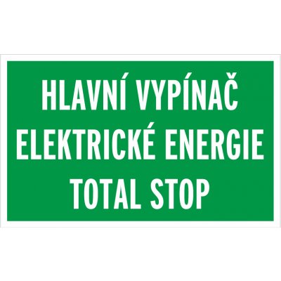 Hlavní vypínač elektrické energie TOTAL STOP samolepící vinylová fólie 420x200mm – Zboží Dáma
