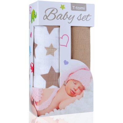 T-Tomi Baby set bambusová osuška beige stars / béžové hvězdičky + bambusová osuška beige / béžová 362 – Hledejceny.cz