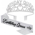 Sada Happy Queen - šerpa a korunka stříbrná (75) – Zboží Dáma