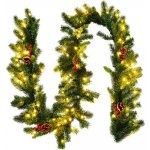 Vánoční girlanda CM22798 se 100 teplými bílými LED diodami, 270 cm, zelená - A COSTWAY – Hledejceny.cz