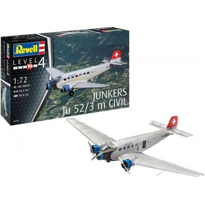 Revell Plastic ModelKit letadlo 04975 Junkers Ju52/3m Civil 1:72