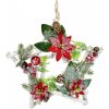 Vánoční dekorace Dommio Hvězda s červenými ponsetiemi 30 cm