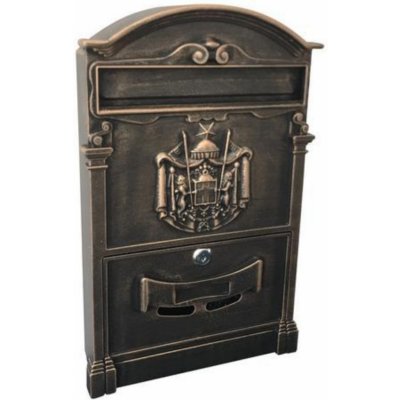 Poštovní schránka hliníková 410x255x90mm antique bronze – Zboží Mobilmania