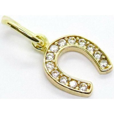 Klenoty Budín Dámský zlatý přívěsek se zirkony podkova pro štěstí HK3239 – Hledejceny.cz