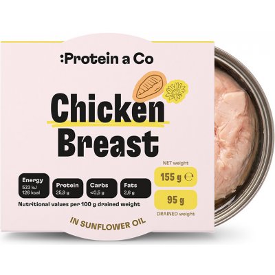 ProteinaCo Kuřecí prsa ve slunečnicovém oleji 155 g – Hledejceny.cz