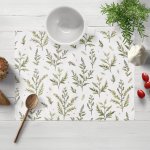 Biante Bavlněné prostírání Sandra SA-718 Zelené natě bylinek na bílém 30x40 cm – Zboží Dáma