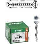 SPAX vruty 3,5x15mm T-STAR zápustná hlava plný pozink – Hledejceny.cz