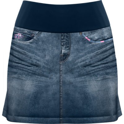 Hidrogen Skort CRAZY letní sportovní sukně s vnitřními šortkami print light jeans – Zboží Dáma