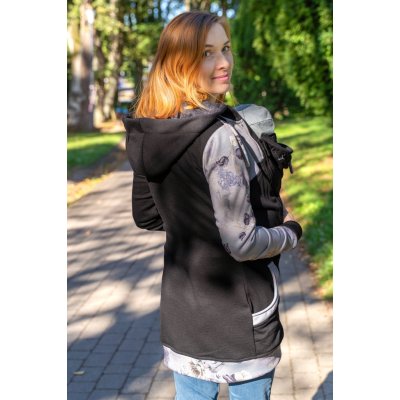 Nosicí mikina Jsem máma s kapucí černá s květy – Hledejceny.cz