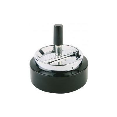 APS Popelník s tlačítkem černý průměr 105 mm Classic inox;černá – Zboží Mobilmania