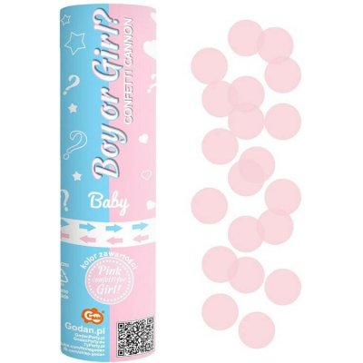 KONFETY vystřelovací Boy or Girl růžové 15cm – Sleviste.cz