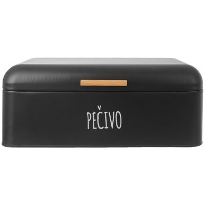 Orion Plechový box na pečivo BLACK, 42 x 24 x 16,5 cm