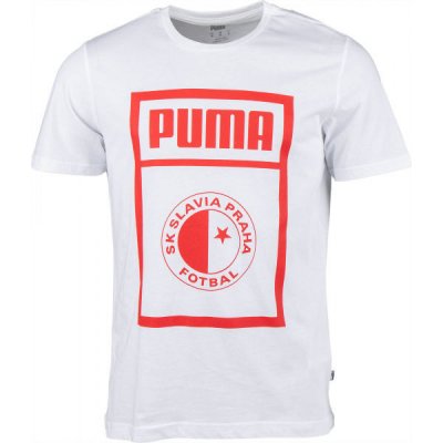 Puma SLAVIA PRAGUE GRAPHIC TEE Pánské triko bílá – Zboží Dáma