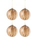 J-Line Set čtyř zlatohnědých skleněných vánočních ozdob Kish 12 cm – Hledejceny.cz