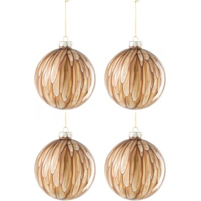 J-Line Set čtyř zlatohnědých skleněných vánočních ozdob Kish 12 cm – Hledejceny.cz