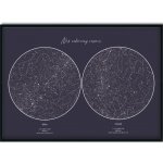 Jen tak z lásky Hvězdná dvojmapa Vašeho životního okamžiku 50x70 cm Barva pozadí: Bílá, Volba rámu: Bez rámu – Sleviste.cz