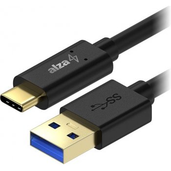 AlzaPower APW-CBTC0041B Core USB-A to USB-C 3.2 Gen 1, 60W 5Gbp, 1m, černý