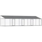 vidaXL Klec pro psy se střechou a dvířky šedá 800 x 200 x 200 cm – Hledejceny.cz