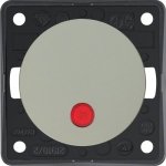 Berker Integro Flow Tlačítkový spínač kontrolny s červenou čočkou, 2pólový, chrom, mat 937522568