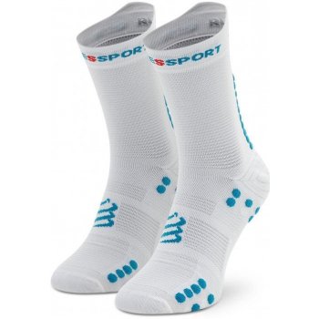 Compressport Pro Racing Socks v4.0 Run High White/Fjord Blue