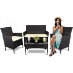 Aldotrade Zahradní set z ratanu GardenLine, hnědá + kremové podsedáky – Zboží Dáma