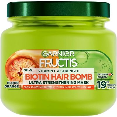 Garnier Fructis Vitamin & Strength Ultra posilující Biotin Hair Bomb maska pro slabé vlasy 320 ml