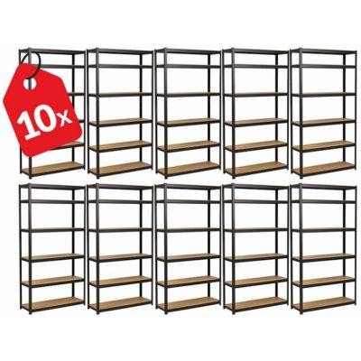 Vyprodej-Regalu.cz Regál 2200 x 900 x 450 mm 6 polic černý 10 ks – Zbozi.Blesk.cz
