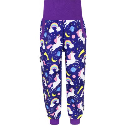 V-Mart Letní pružné softshellové kalhoty Jednorožci fialová – Zboží Dáma