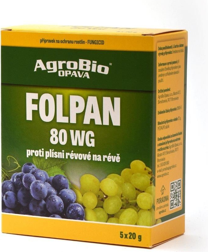AgroBio Folpan 80 WG proti plísni révové v révě vinné 5 x 20 g
