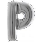 GRABO fóliový balónek PÍSMENO STŘÍBRNÉ P 102cm,40" nafukovací – Zboží Dáma